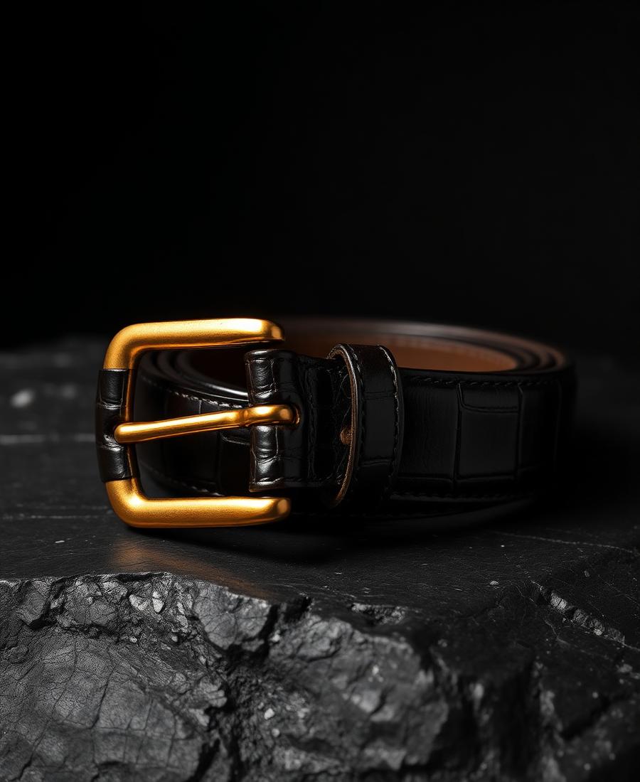 Crocodile leather belts