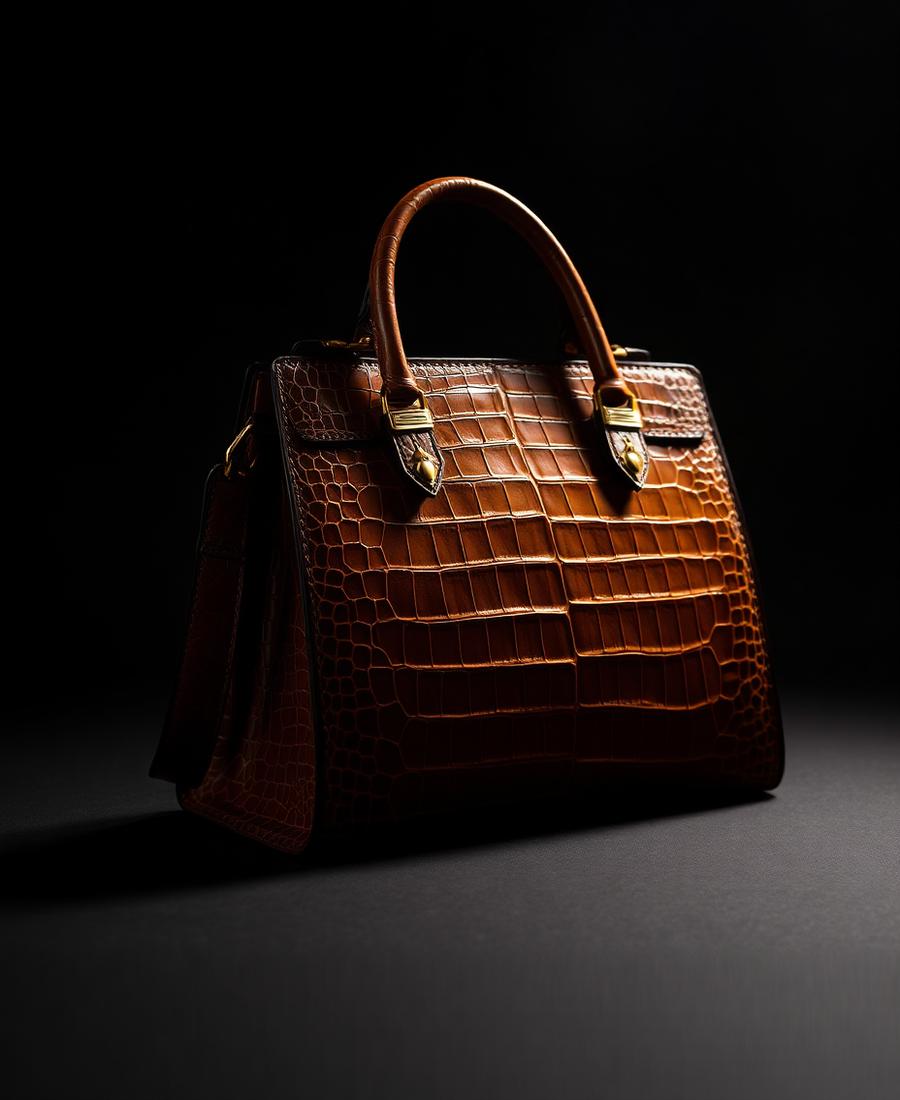 Crocodile leather handbags